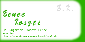 bence koszti business card